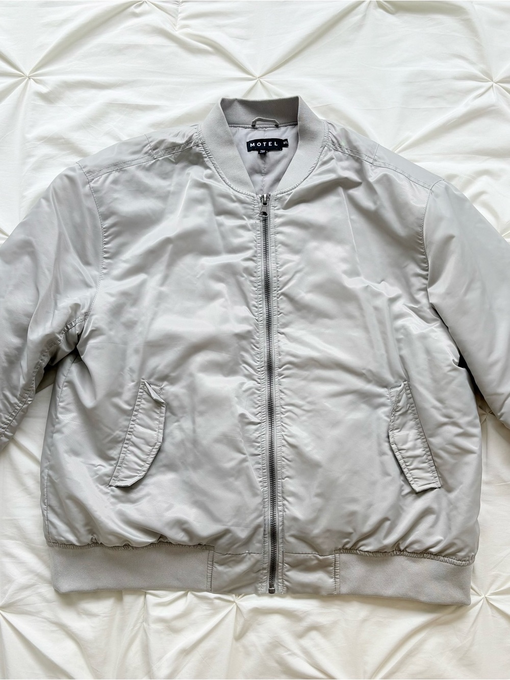 Motel Rocks Light Gray Bomber Jacket - Picture 2 of 5